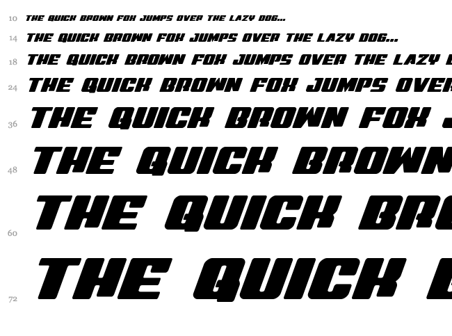 Virgin Hybrid font waterfall