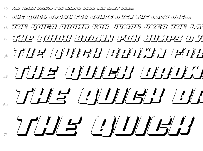 Virgin Hybrid font waterfall