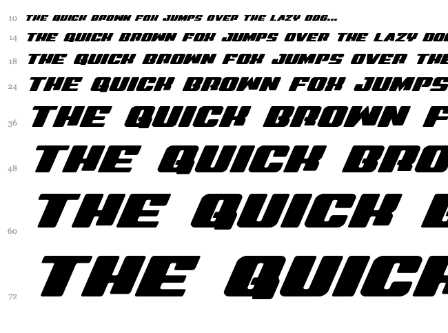 Virgin Hybrid font waterfall
