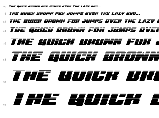 Virgin Hybrid font waterfall