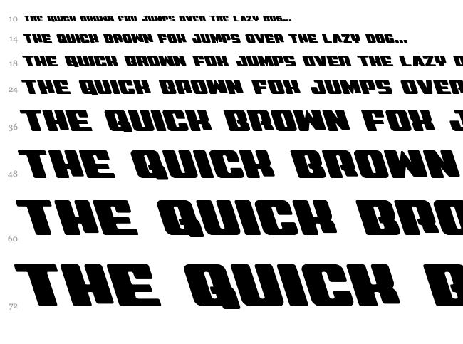 Virgin Hybrid font waterfall