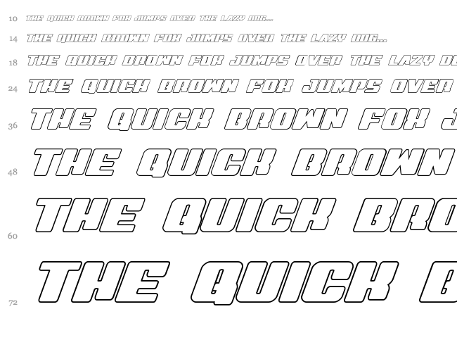 Virgin Hybrid font waterfall