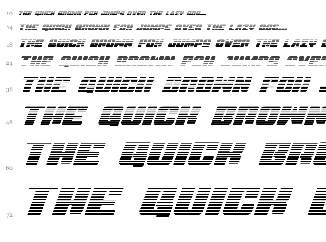 Virgin Hybrid font waterfall