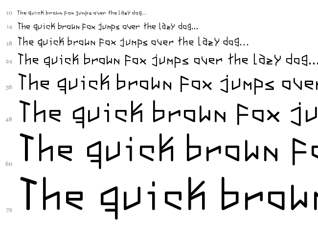 Virtual Vector Vortex font waterfall