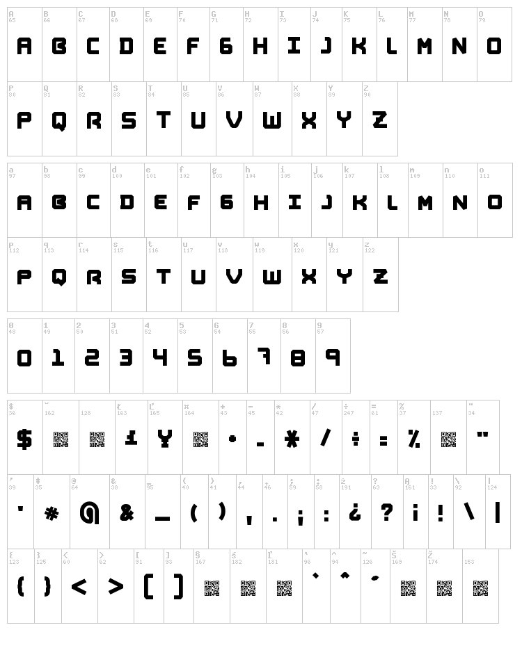 Wonder Age font map