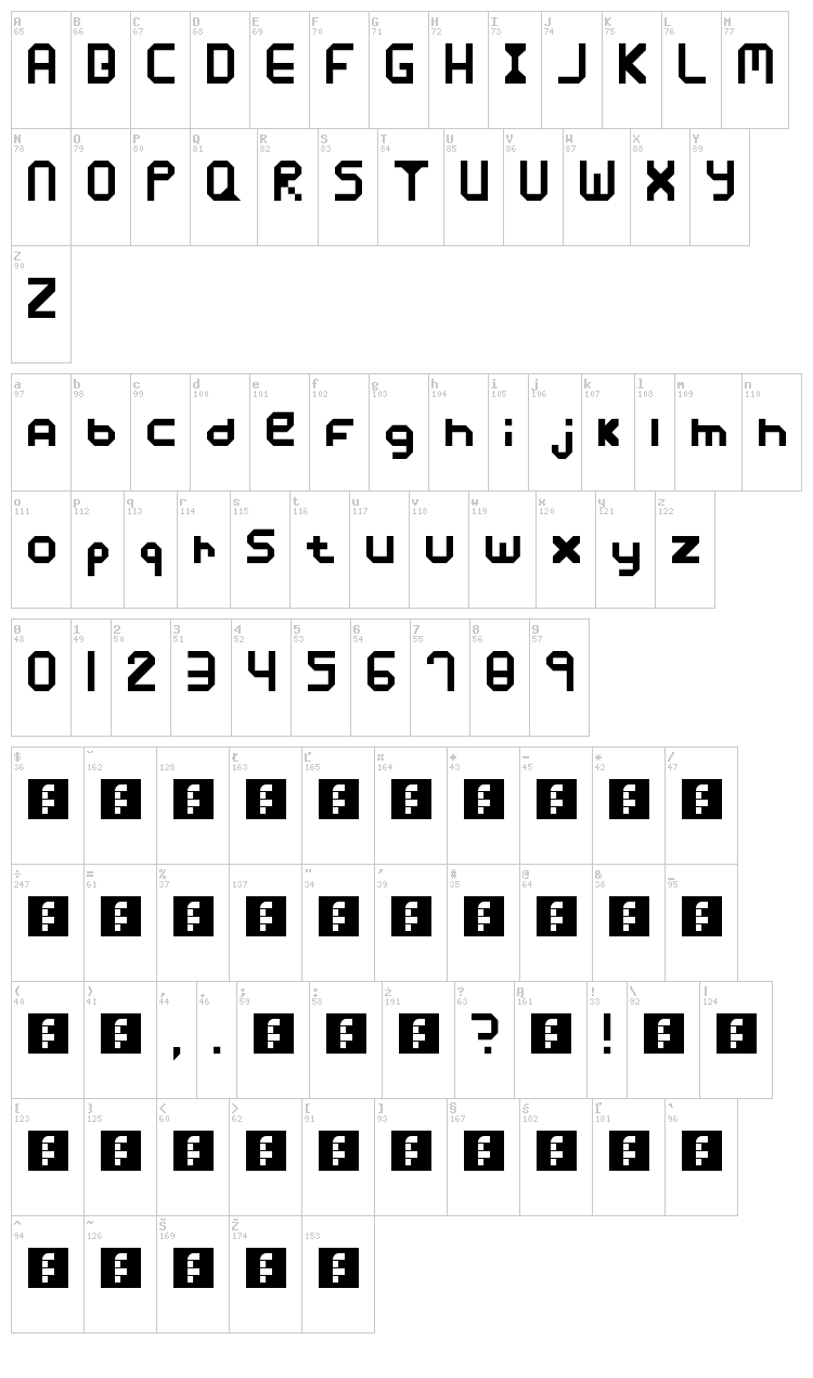 Xposure font map