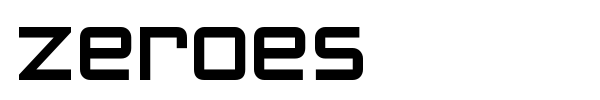 Zeroes font