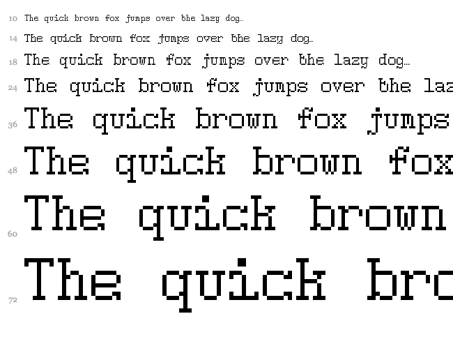 5Pixwriter font waterfall