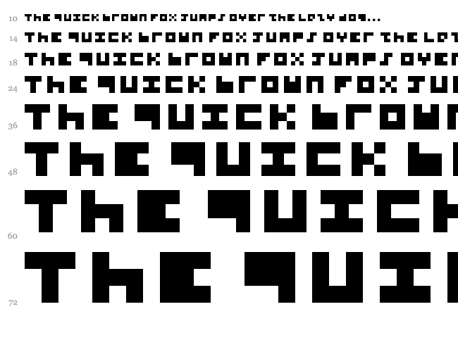 5Threezy font waterfall