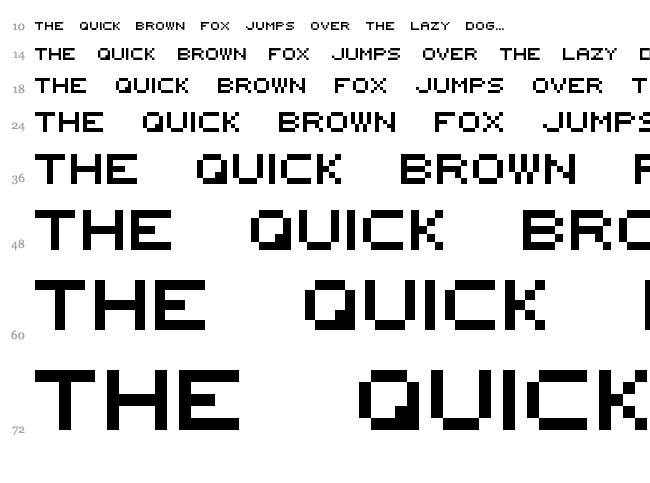 5x5 Rounded font waterfall