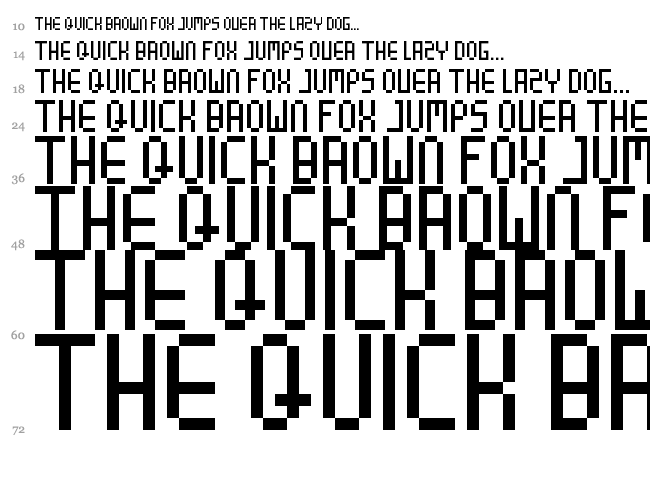8 Bit Party font waterfall