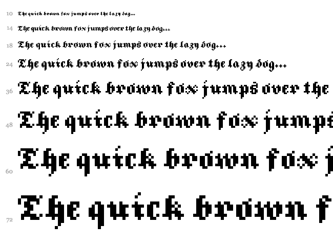 8Fraktura RC font waterfall