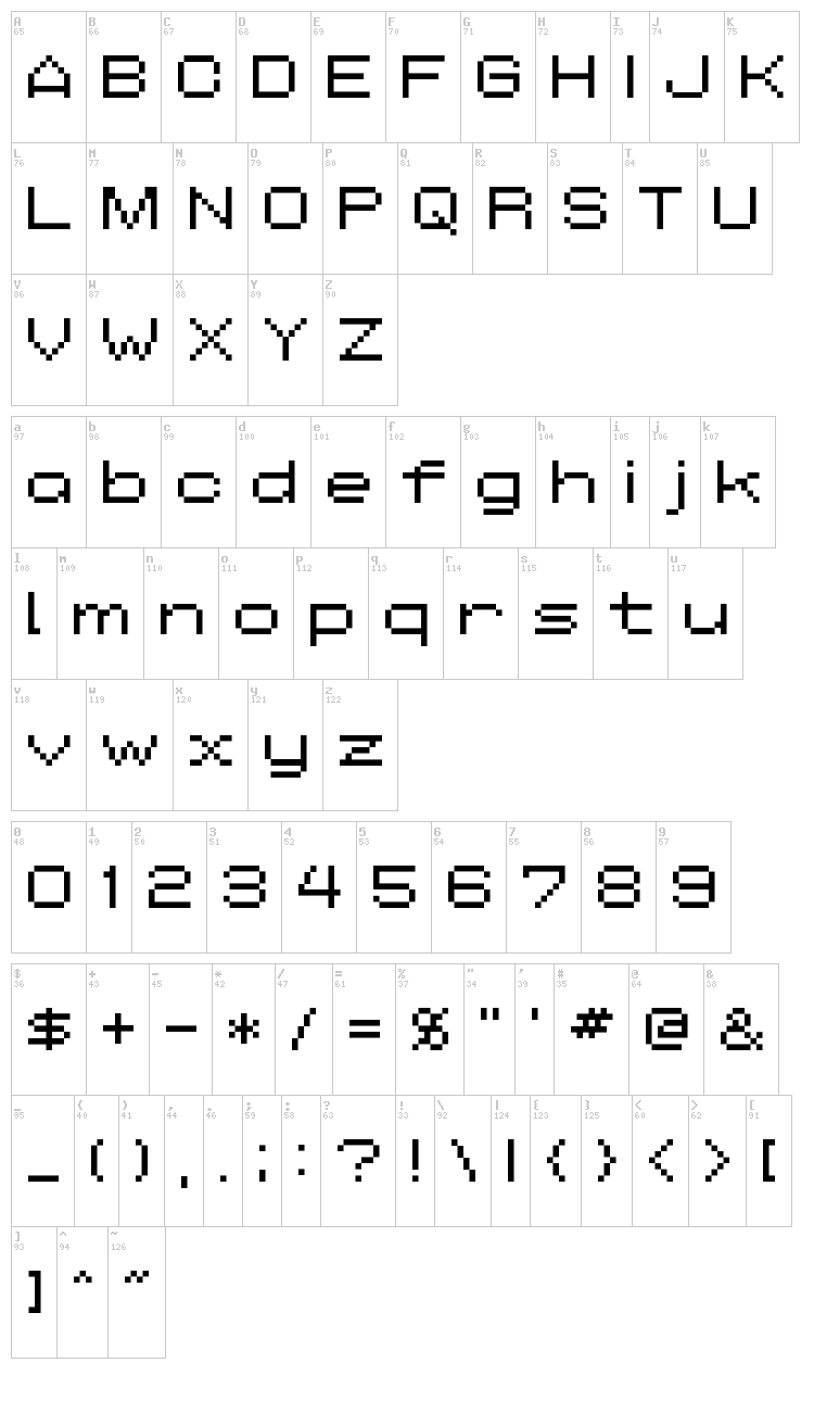 AddWBitmap09 font map