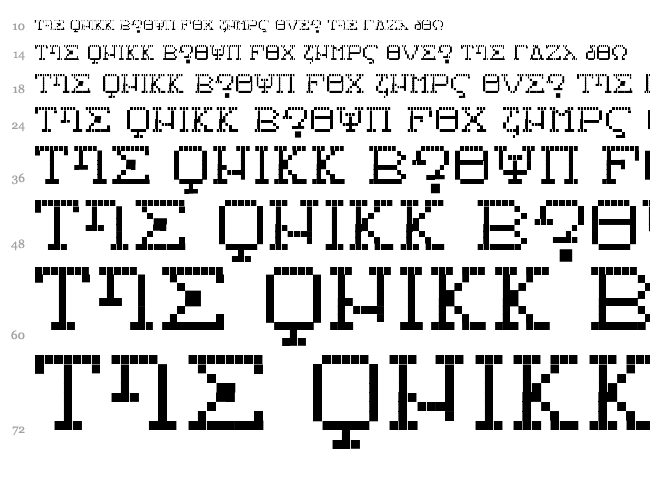 Alphabeta font waterfall