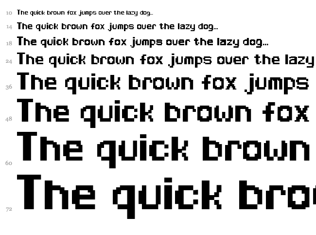 Arcade Alternate font waterfall