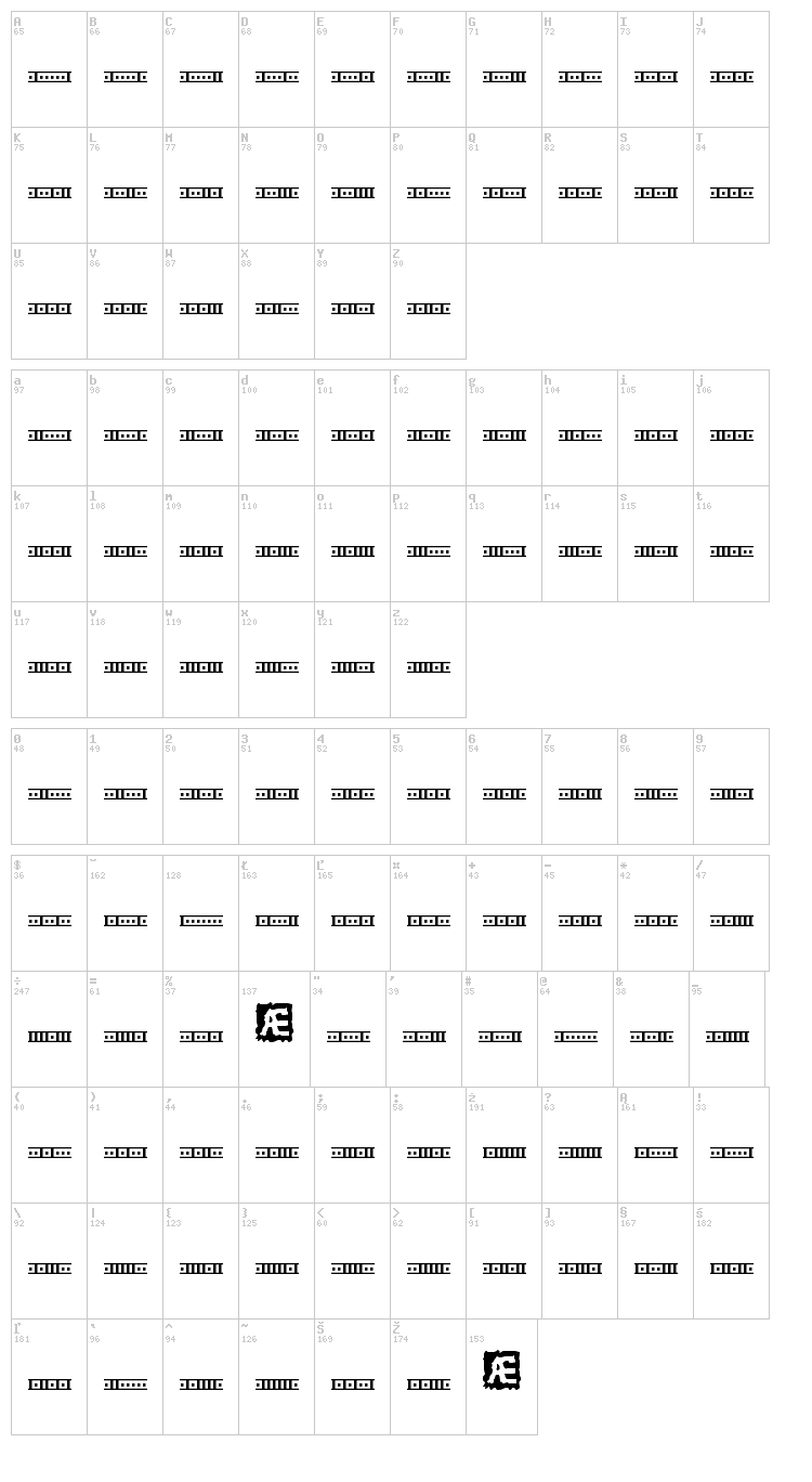Binary font map