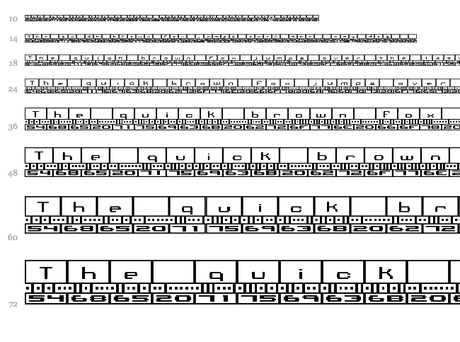 Binary font waterfall