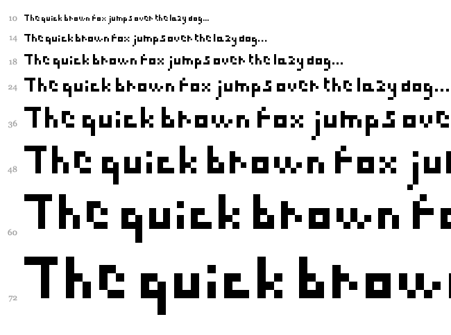 Bit Lazy font waterfall