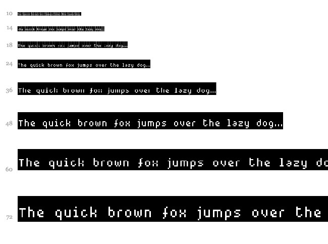 Black Label Pixel font waterfall