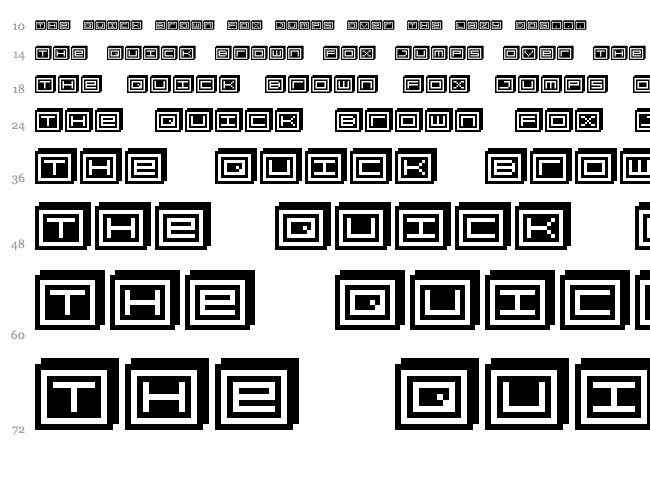 BlockoBit font waterfall