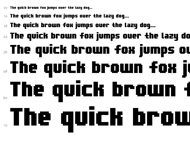 Blocktopia font waterfall