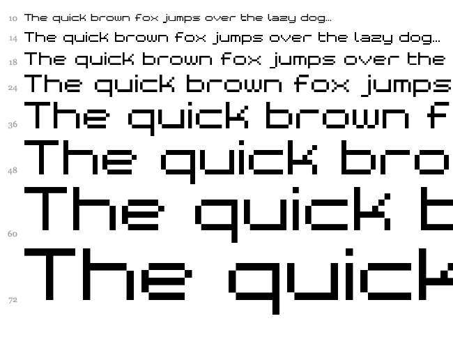 BM Space font waterfall