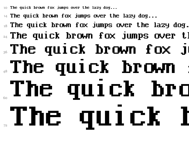 BN CUWord font waterfall