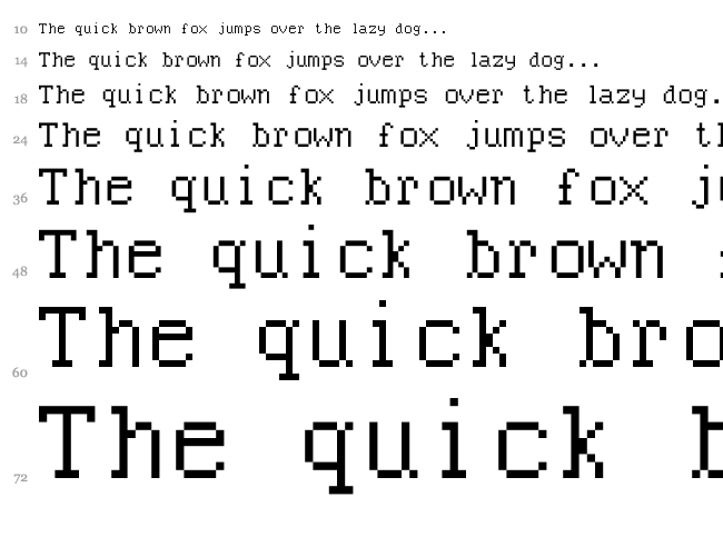 BN CUWord font waterfall