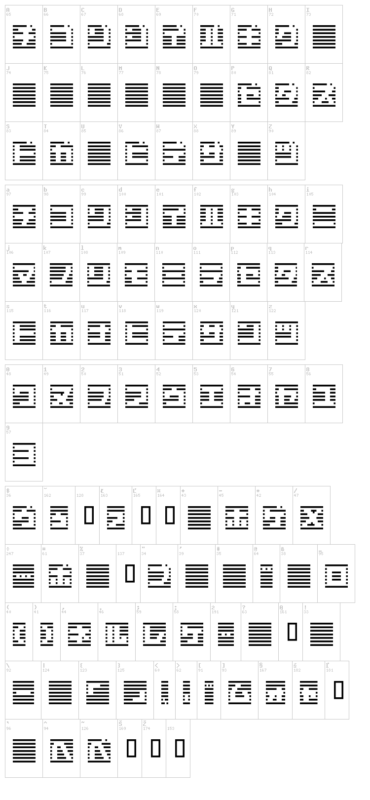 Border 7 font map