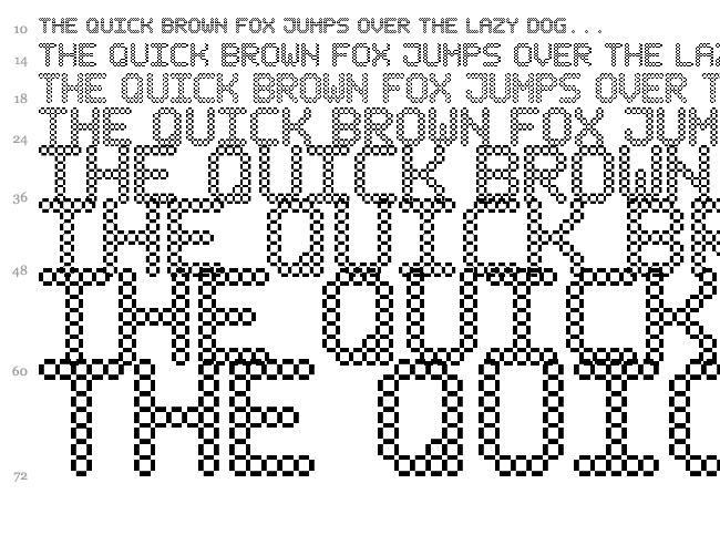 Bubble Pixel-7 font waterfall
