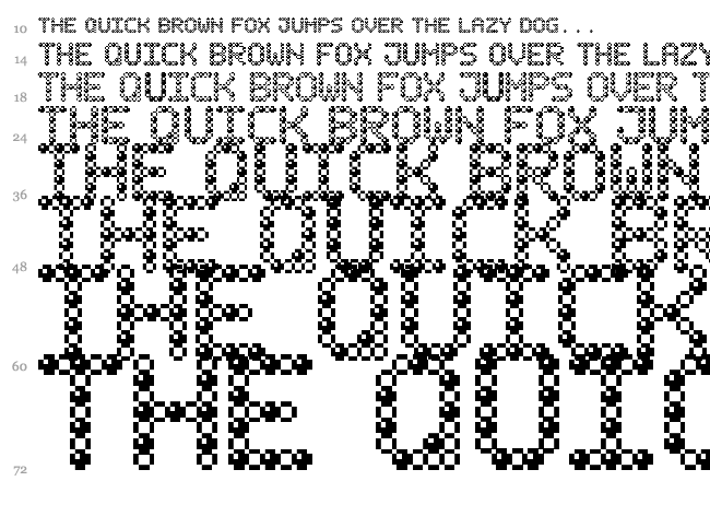 Bubble Pixel-7 font waterfall