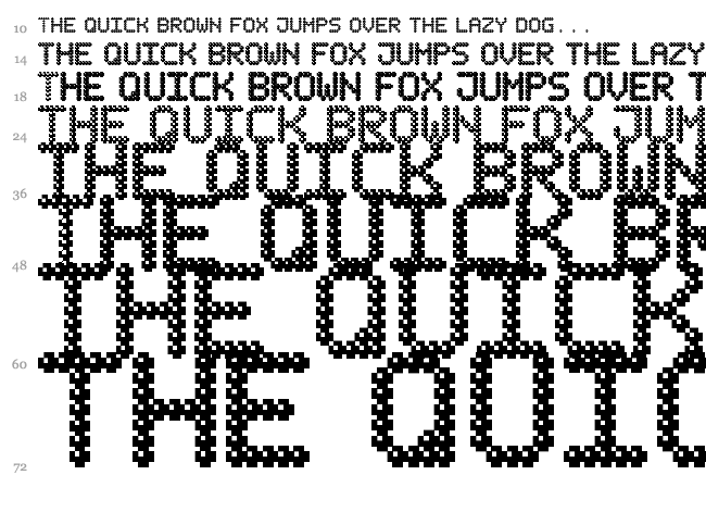 Bubble Pixel-7 font waterfall
