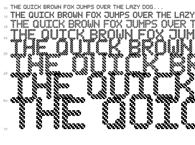 Bubble Pixel-7 font waterfall