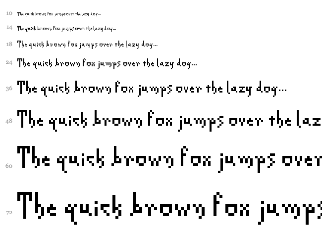 Creeper Pixel font waterfall