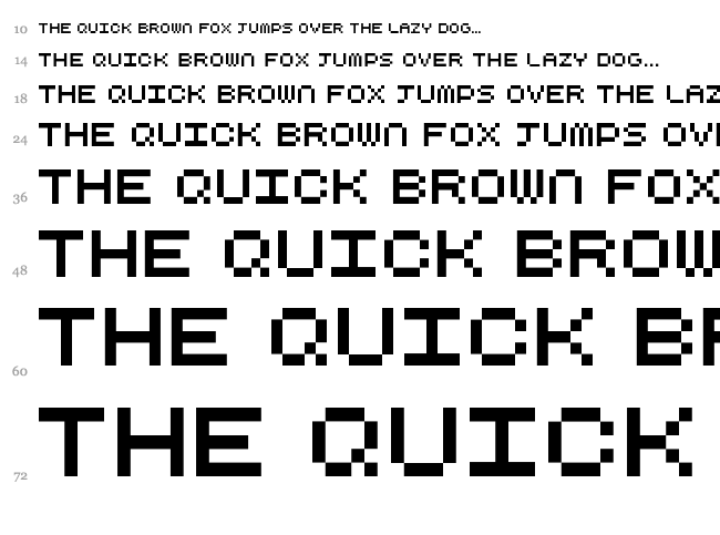 CubicFive font waterfall