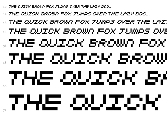 CubicFive font waterfall