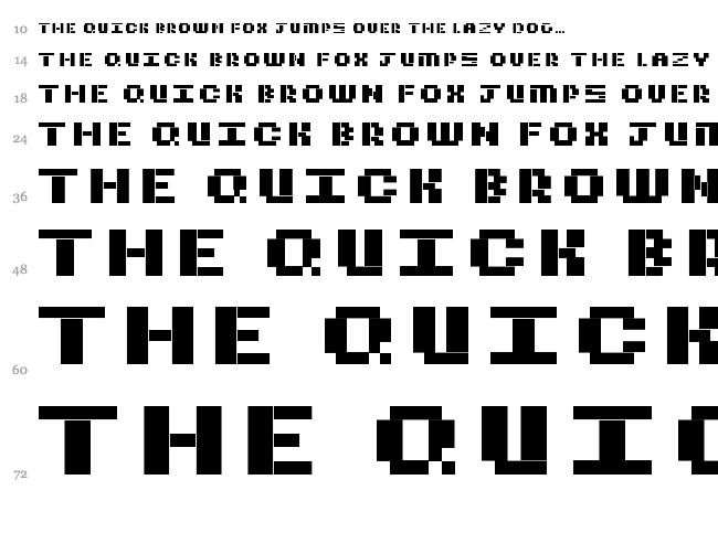 CubicFive font waterfall