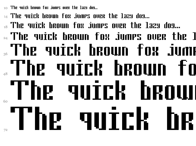 Cyrillic Pixel-7 font waterfall