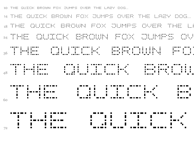 Dash Dot Square-7 font waterfall