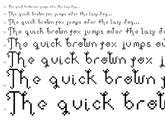 DollPixellowzz font waterfall