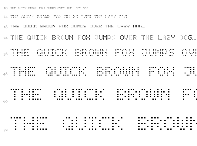 Dot Digital-7 font waterfall