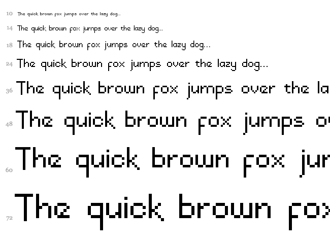 DraconianPixelsRegular font waterfall