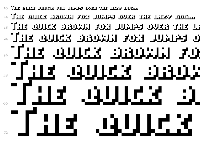 Ease Of Use font waterfall