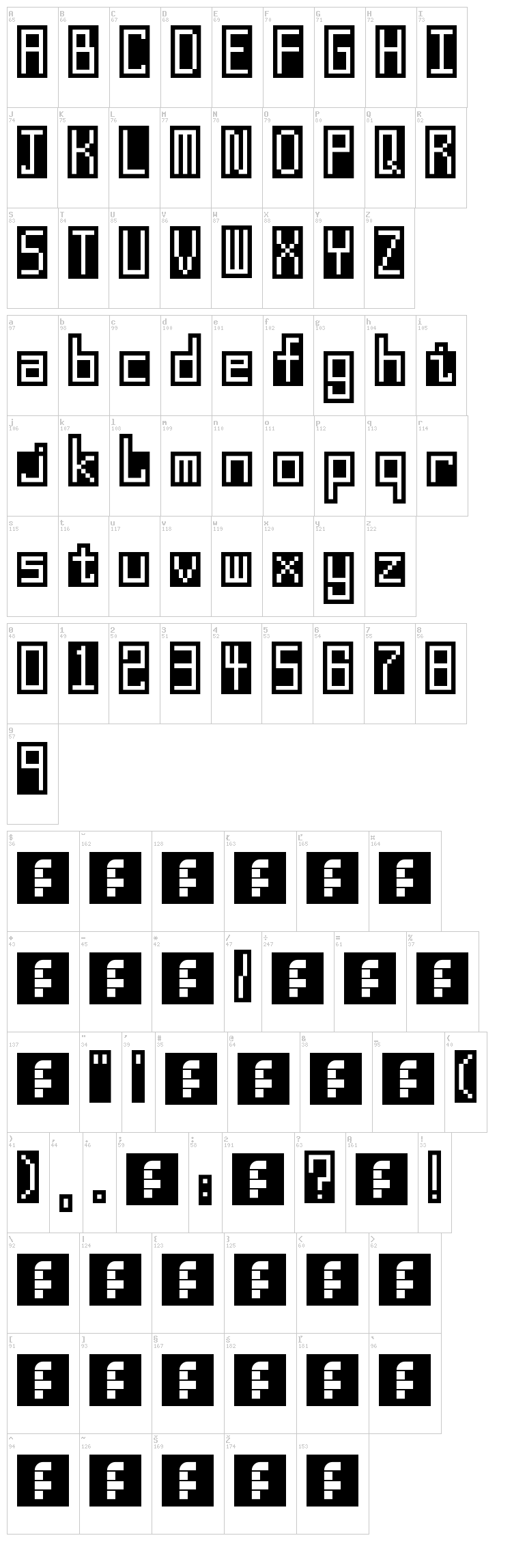 Final font map