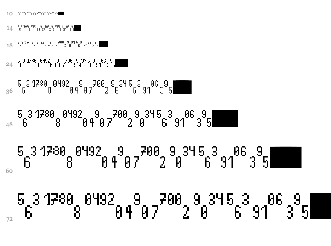 Fractionss font waterfall