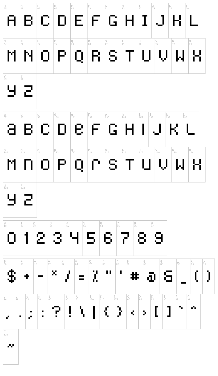 Freon font map