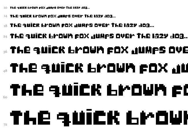 Gabs Pixel font waterfall
