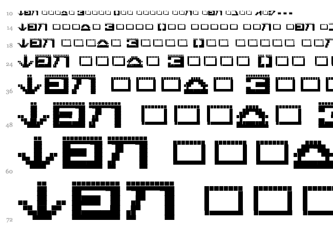 Galactic Mini font waterfall