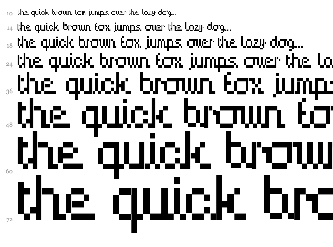 Handy font waterfall