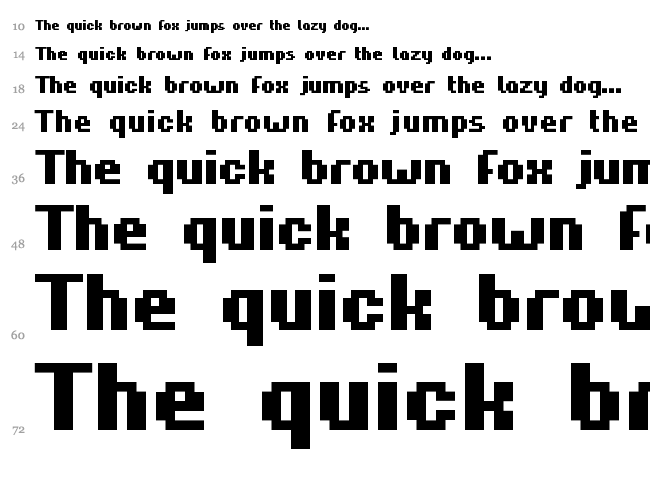 Hardpixel font waterfall